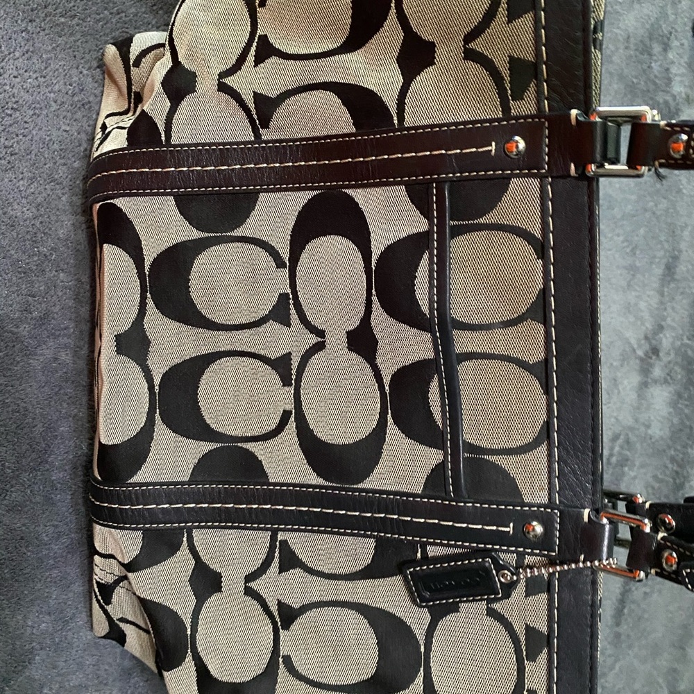COACH black and gray tote